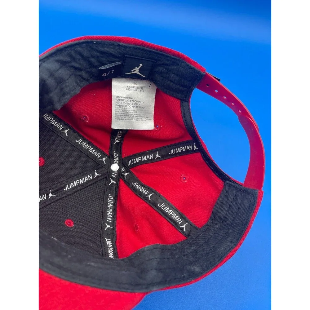 Air Jordan Hat Cap Snap Back Jumpman Logo Boys Youth 4/7 Red White Black